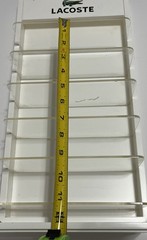 LACOSTE Eyewear Countertop Display Case Rack – Multi-Shelf Acrylic & Wood
