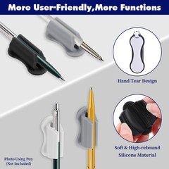 KFHENSOMR 6 Pcs Pen Holder for Wall, Adhesive Sticky Black, Gray, White