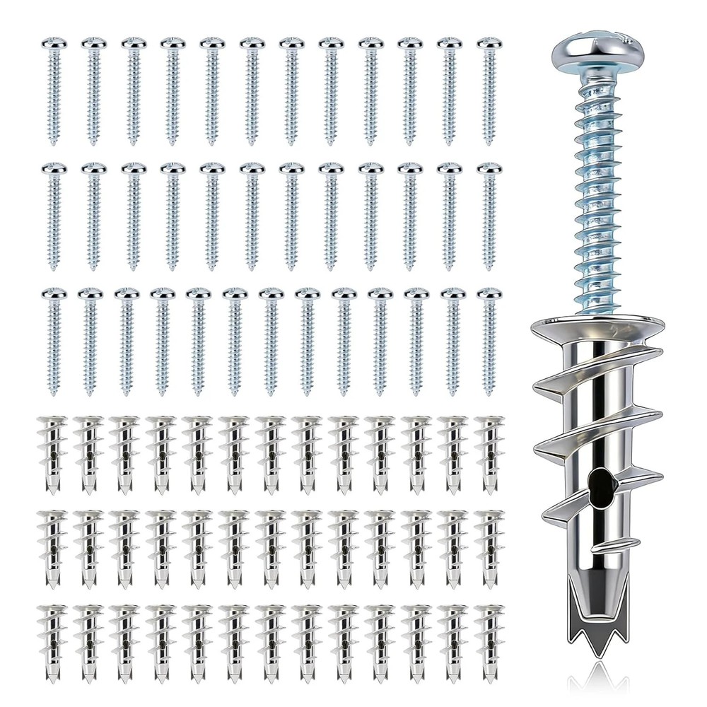 116 Pcs Premium Zinc Self-Drilling Drywall Anchors and Screws Kit, Heavy Duty Me