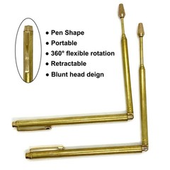 2PCS Copper Dowsing Rods, Retractable Divining 5.9 inches, Yellow