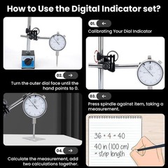 Dial Indicator with Magnetic Base 0.001″Precision Gauge Test Indicator Point Set