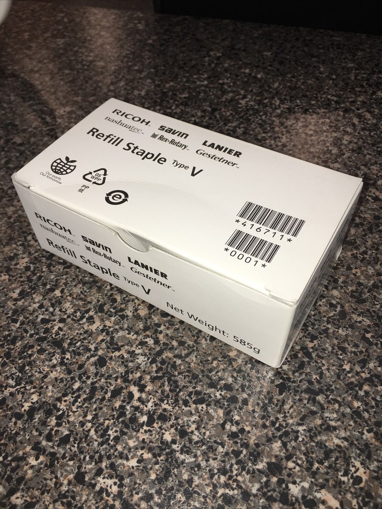 Ricoh 416711 (TYPE V) Staple Cartridge Box of 2 (ONE CARTRIDGE MISSING FROM BOX)