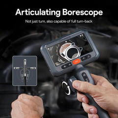 10FT Dual Lens Endoscope Camera 4.5” 1080P Articulating Snake Scope Tool