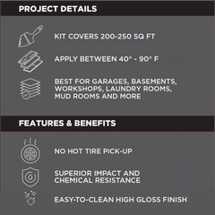 Rust-Oleum 60003 RockSolid Gray Garage Floor Coating Kit 76 oz