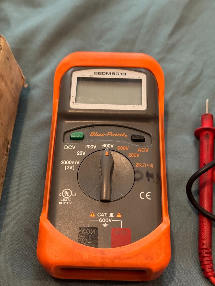 BLUE POINT BY SNAP ON # EEDM501B MULTIMETER W/ LEADS – NOT WORKING/PARTS