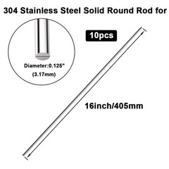 16 inches Long 1/8″(3.17) Diameter 304 Stainless Steel Solid Round Rod for，Me…