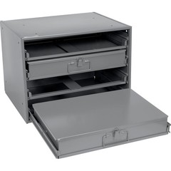 Durham Steel Compartment Box Rack with 4 Adjustable Divider Compartment Boxes 20