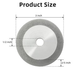 Diamond Grinding Wheel 3 Inch 150 Grit for Tungsten Glass Ceramic Fine Abrasive