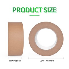 TAPEBEAR Eco-Friendly Kraft Paper Tape, Biodegradable 2inch x 60yards, 6rolls