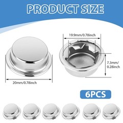 Push on Pushnut Cap Fits 5/8 Inch Axles, 6 Pack Spring Steel Permanent Washer…