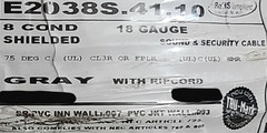 Carol E2038S 18/8C Shielded Security/Communications Cable Riser Gray /50ft