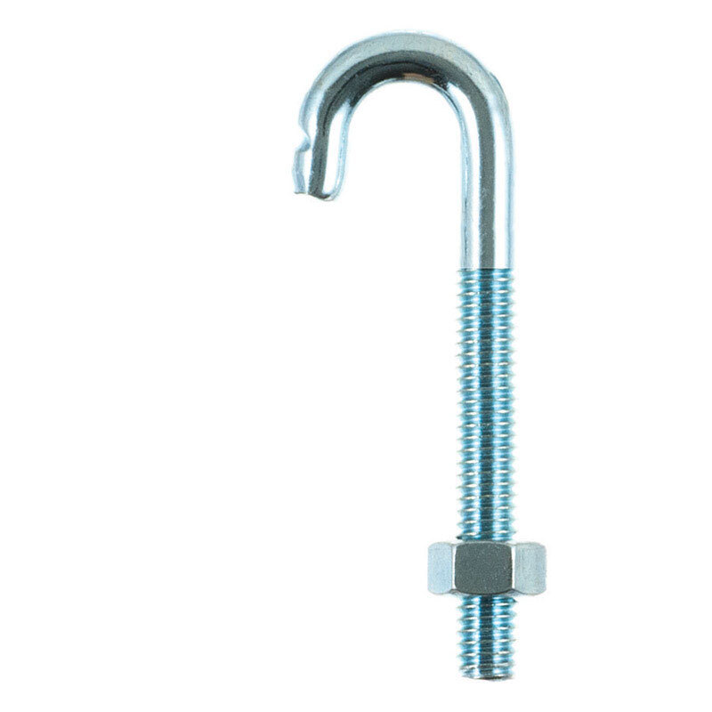 Hampton 02-3459-861 Zinc-Plated Steel J-Bolt 5/16×3 L in. with Nut (Pack of 10)