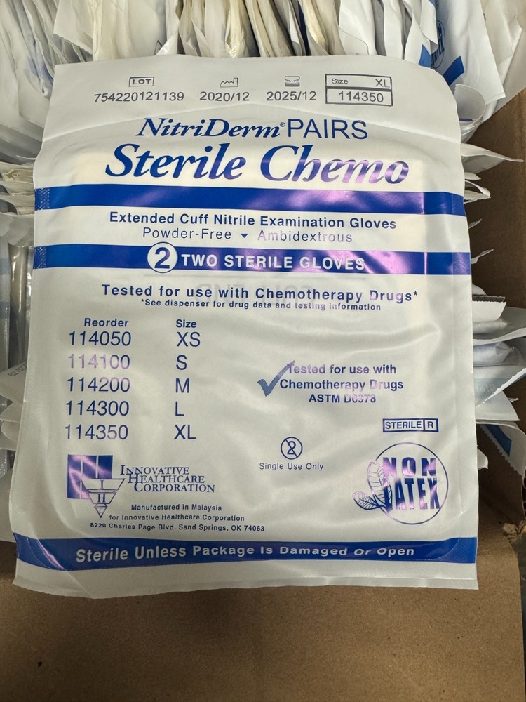 115 Pairs – NitriDerm Sterile Gloves – X-Large – Non-Latex