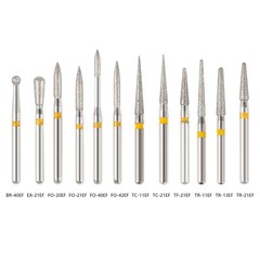 50pcs EF Extrafine Dental Diamond Burs For High Speed Handpiece Friction Grip