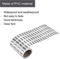 1-20000 Self Adhesive Labels Consecutive Number Inventory Stickers Waterproof