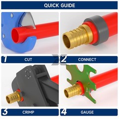 1/2″ 3/4″ PEX Crimp Tool Kit Plumbing Crimper And Angle Gauge Tools Combo