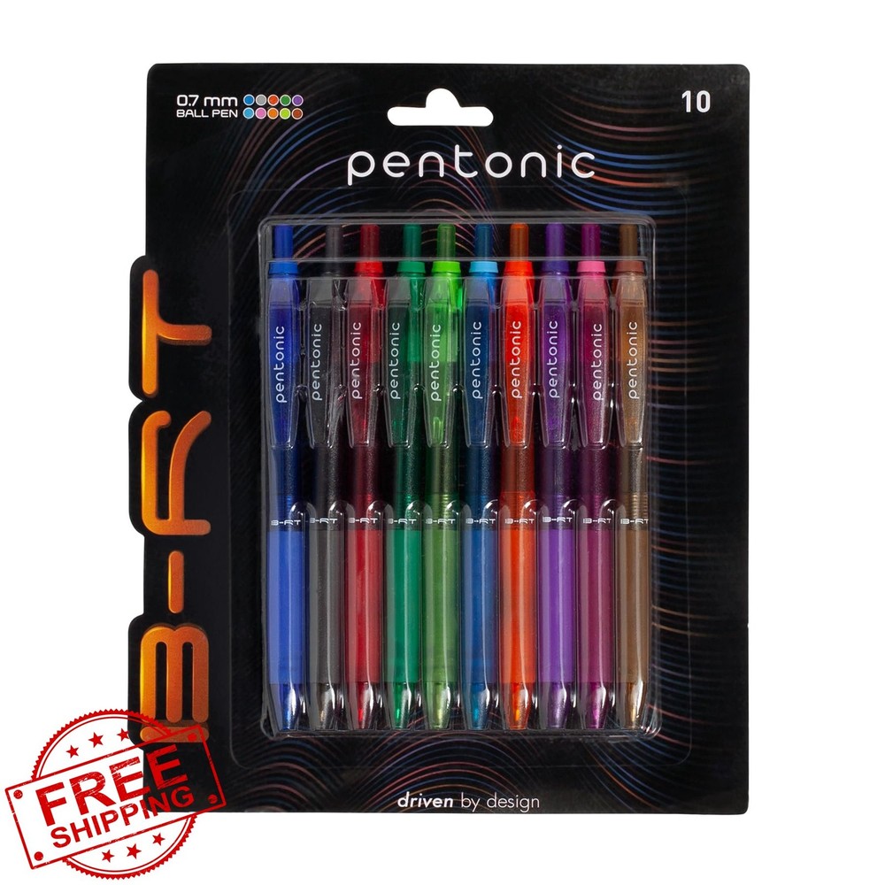 Pentonic Retractable Ballpoint Pens 10 Count
