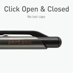 Pentonic Retractable Gel Pens 10 Count Black Ink 0.7mm Fine Point Smooth Writing