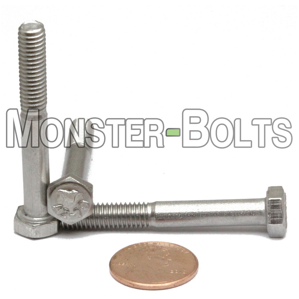 M6-1.0 x 45mm – Qty 10 – DIN 931 Hex Cap Bolt / Screw – Stainless Steel A2 (PT)