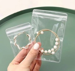 60-Pack Clear Blue PVC Jewelry Bags – Self‑Seal Anti‑Oxidation Pouches, 3 Sizes