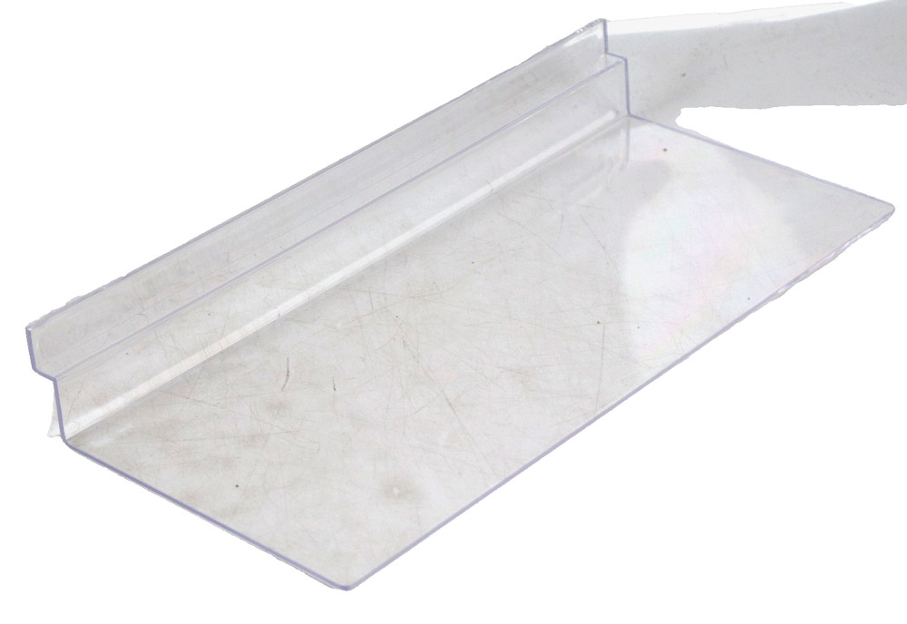 Acrylic Clear Floating Shelf, 9 ¾ in x 4 ¼ in W/ LOWER EDGE FOR TRACK – 20 Pack!