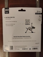 Zebra Z-Grip Retractable Ballpoint Pen, 1.0mm, Medium Point, Black Ink, 20 Pack