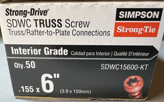 Simpson Strong-Tie SDWC15600-KT 6″ Strong Drive Structural Screws 50 Screws
