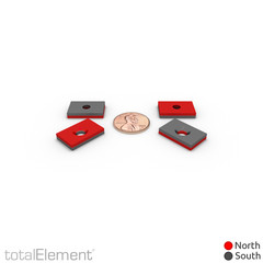 3/4 x 1/2 x 1/8 Inch Rare Earth Countersunk Block Magnets N42 (14 Pack)