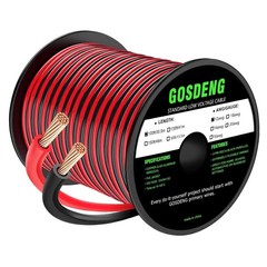 12 Gauge Wire 100FT, 2 Conductor Electrical Cable – Red and Black, Low Voltage