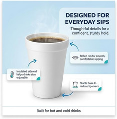 10 Oz Insulated Foam Cups – Disposable for Hot & Cold Beverages, 100 Pack