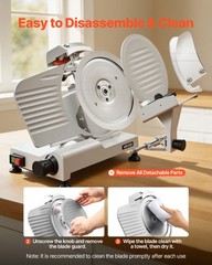 VEVOR Commercial Meat Slicer Electric Cutter 300W 10″ Carbon Steel Blade