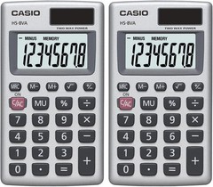 HS8VA Standard Function Pocket Size Basic 8 Digit Calculator Pack of 2