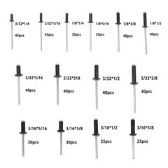 500 Pack pop rivets assortment kits 3/32″ 1/8″ 5/32″ 3/16″ For DIY USE