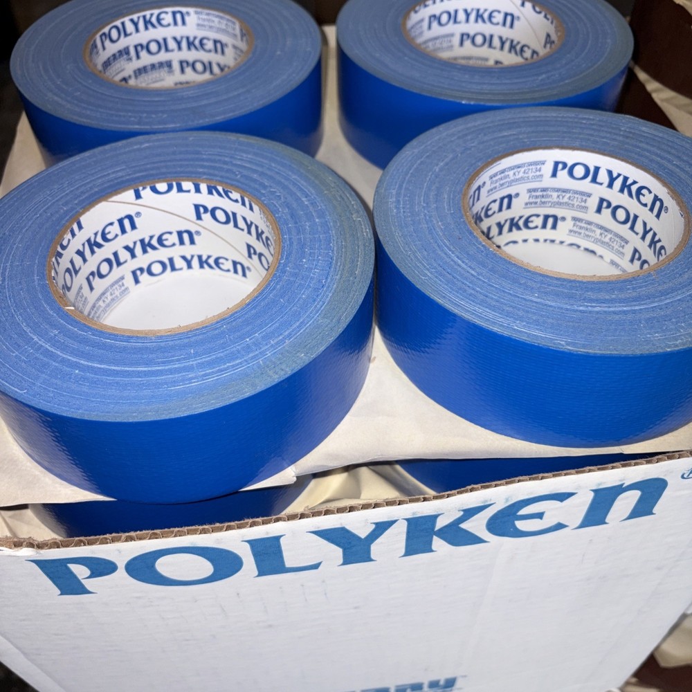 4 Rolls Polyken 203 9 mil Multi-Purpose Duct Tape Blue / Red / Brown 2” X 60yds