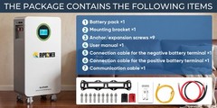 48V 314AH 16.07kWh Lithium Battery LiFePO4 Vertical Standing RV Solar Backup UPS