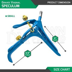 4 Pcs Blue Coated Graves Vaginal Speculum S, M, L, XL OB/GYN Inst German Grade