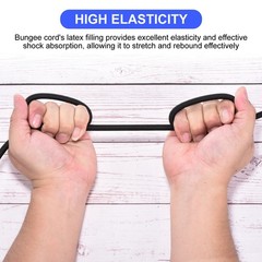 1/4″x25ft Elastic Polyester Marine Grade Bungee Cord for Kayak Black