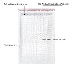 50 #1 7.25″ x 12″ Poly Bubble Padded Envelopes Mailers Shipping Bags White 7×11