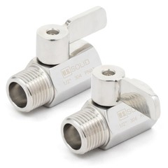 U.S. Solid 2pcs 304 Stainless Steel Mini Ball Valve 1/2 in FNPT x 1/2 in MNPT