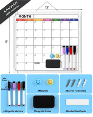 VITEVER Calendar Whiteboard for Wall, Double-Sided Dry Erase Board, White