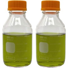 PYREX 1395-500 Media Storage Bottle w/Screw Cap, 500 mL
