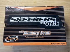 SKECHERS FOR WORK WOMENS,SLIP RESISTANT,SAFETY TOE,MEMORY FOAM SIZE 9.5 BLACK.