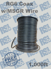 1000ft RG6 Quad Shield Coaxial Cable 75 Ohm Solid Copper 18AWG Black DES Bulk Sp