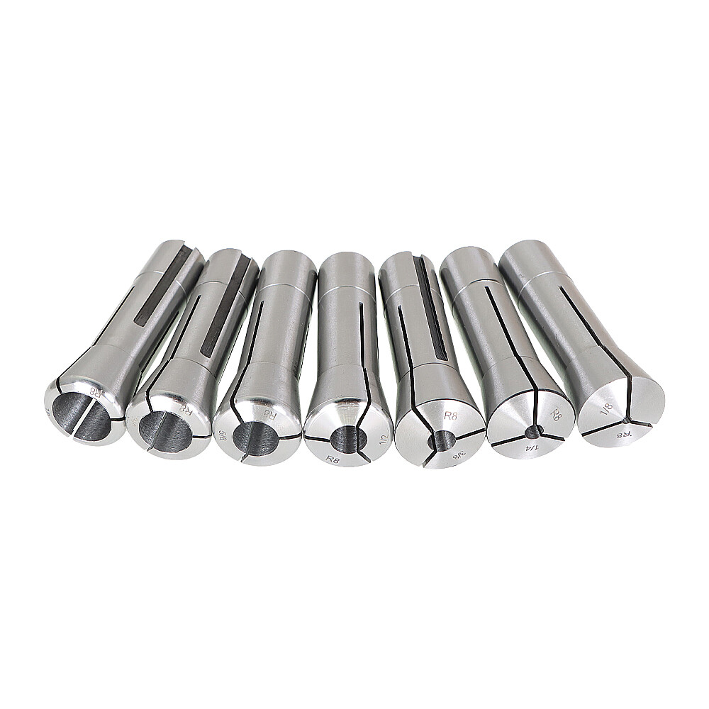 7 Piece Fractional R8 Collet Set 1/8″ to 7/8″ High Precision For Bridgeport