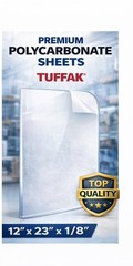 TUFFAK Polycarbonate Sheet 1/8in 12″ x 23″ Peel-off Film New FREE SHIPPING