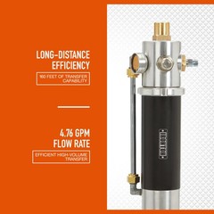 Ironton Air-Operated Oil Transfer Pump, 5:1 Ratio, 4.76 GPM, 150 Max. PSI.,