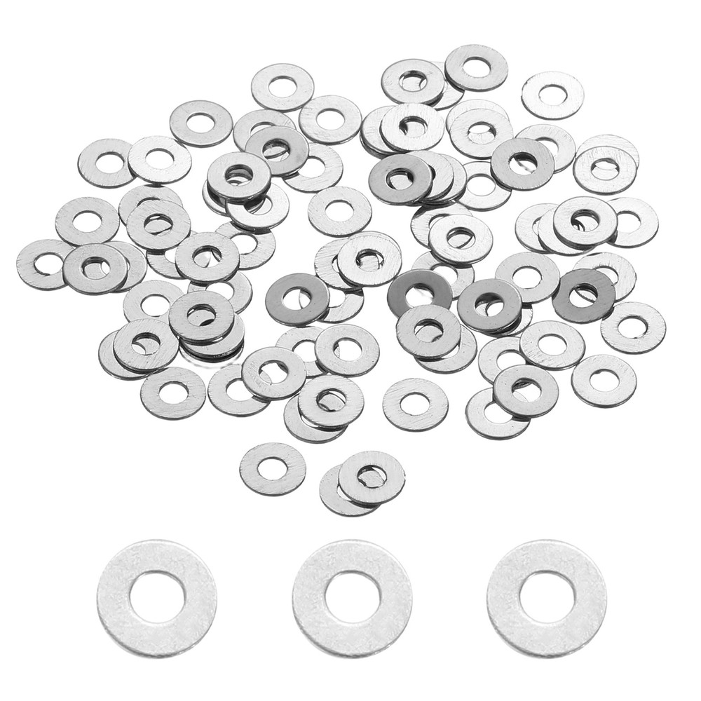 80Pcs M1.6 304 Stainless Steel Flat Washers 1.6mm ID 4mm OD 0.3mm Thick