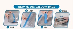 Vacuum Storage Bags, 80% Compression Vacuum Seal Space Saver Plastic Packaging