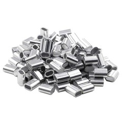 100pcs 3/32 Inch Wire Rope Sleeves Aluminum Clip Fittings Cable Crimps