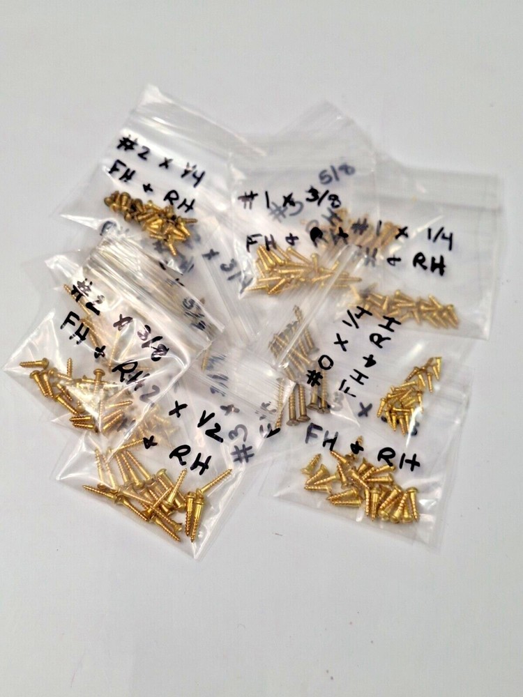 MINIATURE BRASS WOOD SCREW 3 DIFFERENT ASSORTMENTS